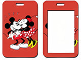ID Card Badge Holder - Mickey & Friends - Mickey And Minnie Kissing On Red Background