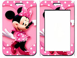 ID Card Badge Holder - Mickey & Friends - Minnie Mouse Pink Polka Dot Dress