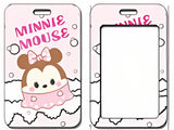 ID Card Badge Holder - Mickey & Friends - Minnie Mouse Cute Pink Dress Bubbles