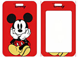 ID Card Badge Holder - Mickey & Friends - Mickey Mouse Posing On Red Background