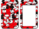 ID Card Badge Holder - Mickey & Friends - Mickey Mouse Poses Red Pattern
