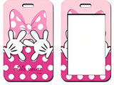 ID Card Badge Holder - Mickey & Friends - Minnie Mouse Pink Polka Dot Bow And Gloves