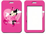 ID Card Badge Holder - Mickey & Friends - Minnie Mouse Pink Heart Polka Dot Dress