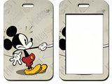 ID Card Badge Holder - Mickey & Friends - Mickey Mouse Pointing On Vintage Background