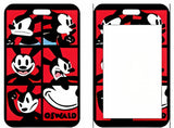 ID Card Badge Holder - Disney - Oswald The Lucky Rabbit Poses Red Grid