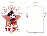 ID Card Badge Holder - Mickey & Friends - Mickey Mouse On Red Star With Mickey Heads