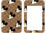 ID Card Badge Holder - Mickey & Friends - Mickey Mouse On Gucci Monogram Brown (Style 3)