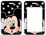 ID Card Badge Holder - Mickey & Friends - Mickey Mouse Winking Peace Sign Black