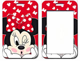 ID Card Badge Holder - Mickey & Friends - Minnie Mouse Winking Red Polka Dot Bow