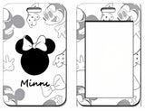 ID Card Badge Holder - Mickey & Friends - Minnie Mouse Silhouette With Bow Pattern