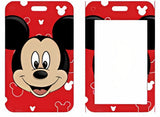 ID Card Badge Holder - Mickey & Friends - Mickey Mouse Head Red Pattern