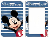 ID Card Badge Holder - Mickey & Friends - Mickey Mouse Waving On Blue Stripes