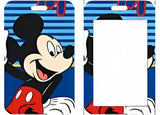 ID Card Badge Holder - Mickey & Friends - Mickey Mouse Waving Blue Stripes