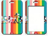 ID Card Badge Holder - Mickey & Friends - Goofy And Friends Walking On Rainbow Stripes