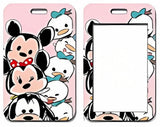 ID Card Badge Holder - Mickey & Friends - Tsum Tsum Stack Pink