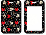 ID Card Badge Holder - Mickey & Friends - Mickey Mouse Heads And Silhouettes Pattern