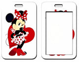ID Card Badge Holder - Mickey & Friends - Minnie Mouse Red Heart White Background