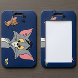 ID Card Badge Holder - Tom and Jerry - Looking Up Blue