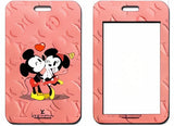 ID Card Badge Holder - Mickey & Friends - Mickey And Minnie Kissing On Pink LV Monogram