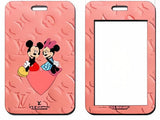 ID Card Badge Holder - Mickey & Friends - Mickey And Minnie On Pink LV Monogram