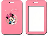 ID Card Badge Holder - Mickey & Friends - Minnie Mouse On Pink Gucci Background