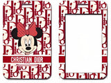 ID Card Badge Holder - Mickey & Friends - Minnie Mouse On Dior Oblique Red