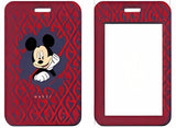 ID Card Badge Holder - Mickey & Friends - Mickey Mouse On Red Gucci Pattern