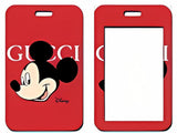 ID Card Badge Holder - Mickey & Friends - Mickey Mouse On Red Gucci Background