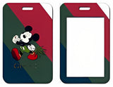 ID Card Badge Holder - Mickey & Friends - Mickey Mouse On Red Green Diagonal