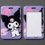 ID Card Badge Holder - Sanrio - Kuromi With Skulls And Stars Purple