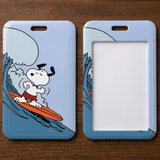 ID Card Badge Holder - Peanuts - Snoopy Surfing On A Big Wave