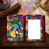 ID Card Badge Holder - Beauty and the Beast - Belle And Beast Stained Glass