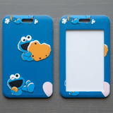 ID Card Badge Holder - Sesame Street - Cookie Monster Eating Cookie Blue Card