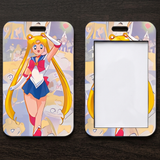 ID Card Badge Holder - Sailor Moon - Posing With Background Collage