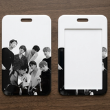 ID Card Badge Holder - BTS - Group Black And White Photo