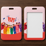 ID Card Badge Holder - BTS - Members Group Photo Pink