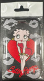 ID Card Badge Holder - Betty Boop - Red Heart Black Lips - foto real del paquete