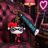 3D PVC Figure Keychain - DC Comics - Harley Quinn Chibi Figure With Suicide Squad Strap