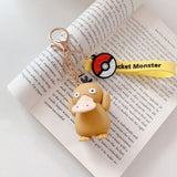 3D PVC Figure Keychain - Pokémon - Psyduck With Pokeball And "Pocket Monster" Text
