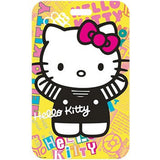 ID Card Badge Holder - Sanrio - Hello Kitty In Black Outfit On Yellow Graffiti