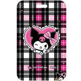 ID Card Badge Holder - Sanrio - Kuromi In Heart On Pink Plaid