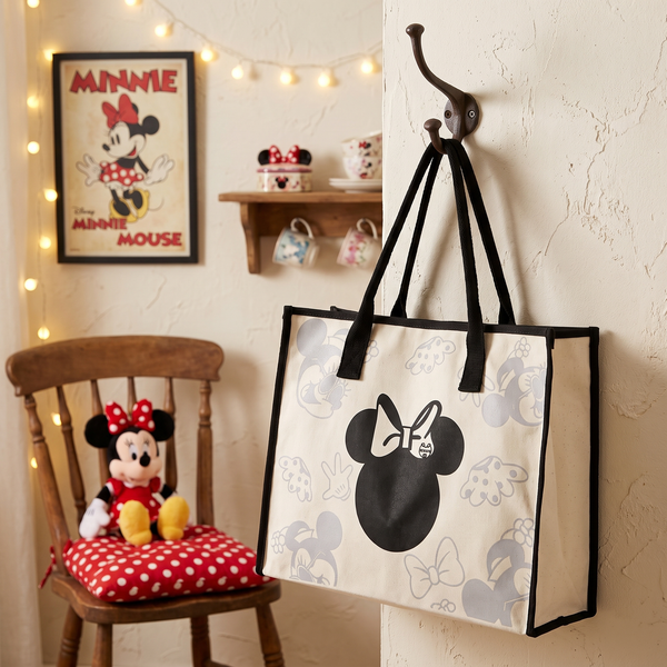 Backpack Purse - Disney - Minnie Mouse Black Canvas Tote Bag
