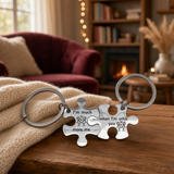 Keychain Set - Couple Puzzle Pieces I'm Much More Me When I'm With You