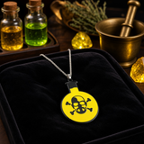 Necklace - Poison Potion Yellow Flask Skull