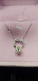 Hello Kitty Zircon Sterling Silver Necklace - real photo