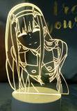 3D LED Night Light - Darling in the Franxx - Zero Two leaning forward