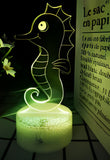 3D LED Night Light - Seahorse