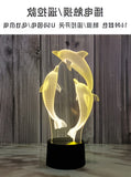 3D LED Night Light - Three Dolphins