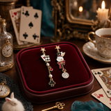 Earrings - Alice in Wonderland - White Rabbit & Playing Cards