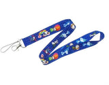 Lanyard - Peanuts - Snoopy Woodstock Rainbows Flowers Blue Polka Dot